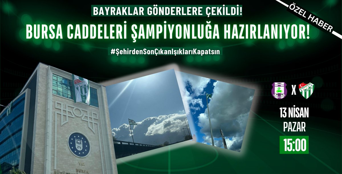 On6_tv's tweet photo. BURSA CADDELERİ ŞAMPİYONLUĞA HAZIRLANIYOR!
Kentin birçok noktasında dev Bursaspor bayrakları gönderlere çekildi.
https://t.co/3nwq6FnOCR
@BursasporSk
#bursa #bursaspor #gündem #haber #enescelik #futbol #balıkesir #Texas https://t.co/GuIHuCSTUK