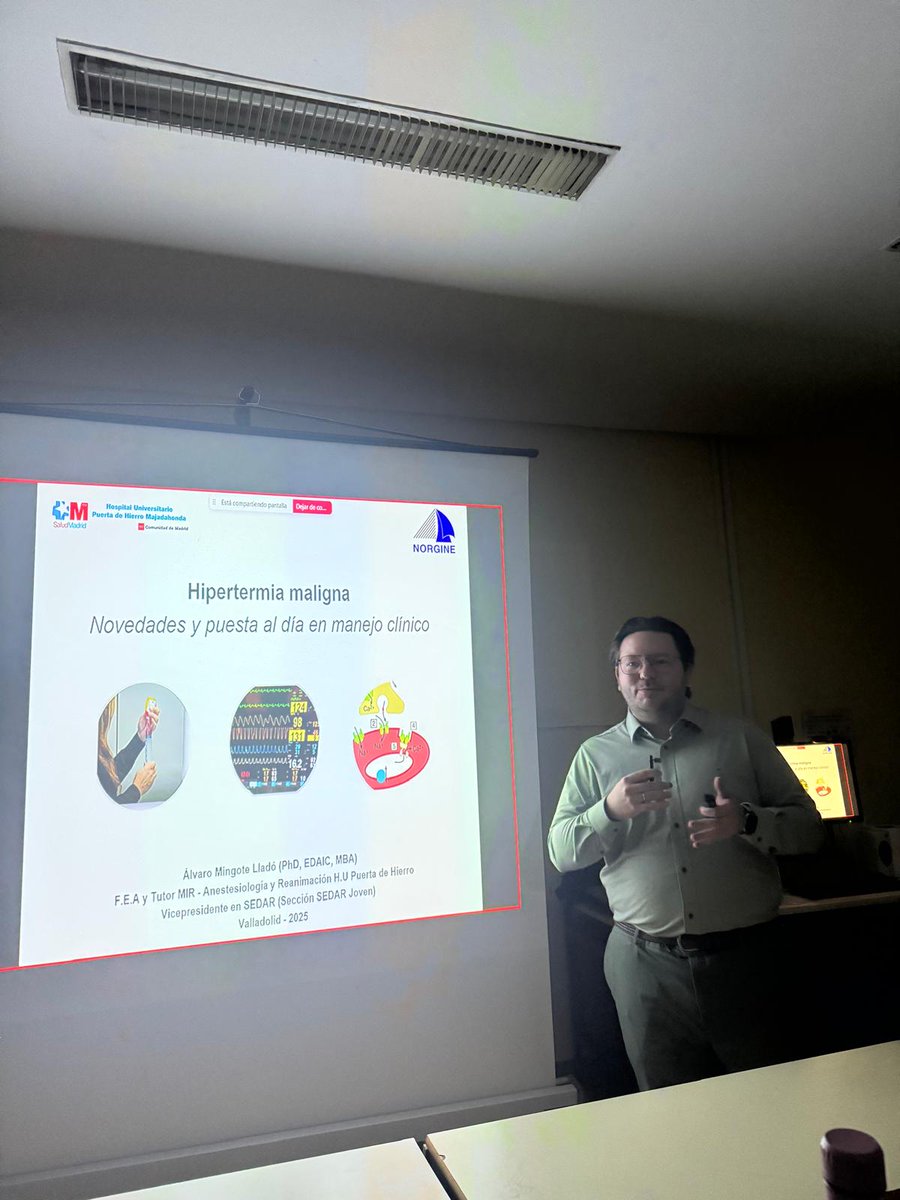 #viernes #sesión Hemos revisado la 🌡hipertermia maligna 🥵 de la mano de <a href="/mingusmd/">Álvaro</a>. 
¡Muchas gracias por la visita y la presentación! Fantástico inicio de viernes 
#seguimos #sinaflojar