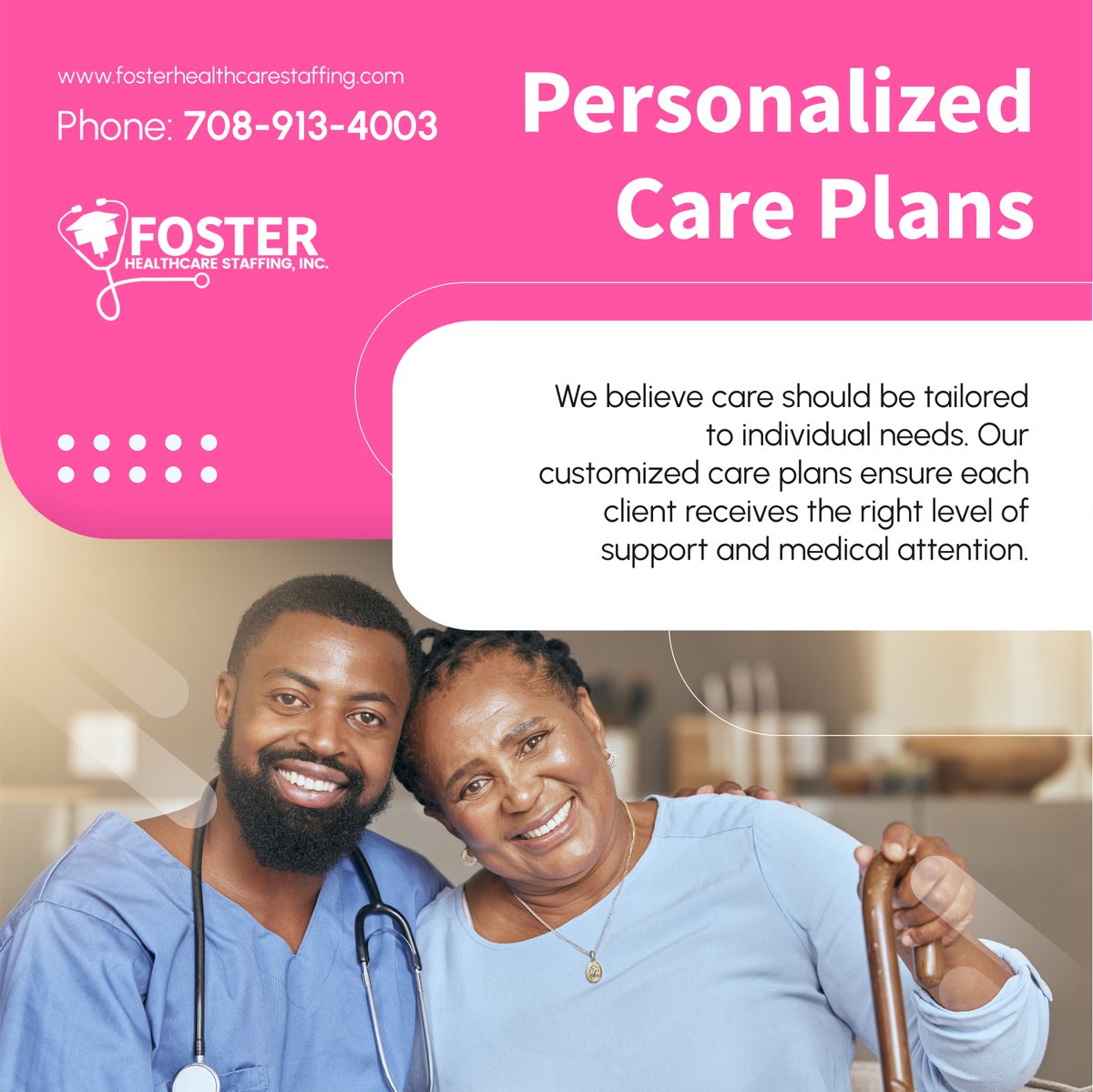 fosterstaff1ng's tweet photo. Every individual deserves personalized care. Our tailored care plans provide the right support for every unique need. Contact Foster Healthcare Staffing, Inc. today. 

#HomeHealthCareAndStaffingAgency #SouthHollandIL #PersonalizedCare https://t.co/ywZX3XLKG7