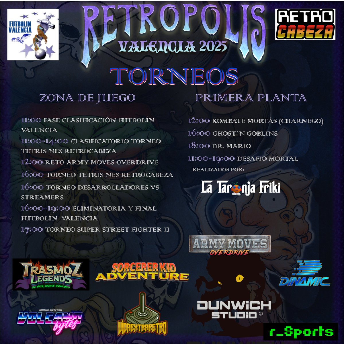 retropolisvlc's tweet image. ¿No podéis asistir personalmente a los torneos por que vais a estar a tope admirando nuestros stands? No os preocupéis, por que tenemos ¡STREAMS!
(Solo para la zona de juego)

Torneos de Mañana:
videoapuntes.upv.es/streaming/even…

Torneos de Tarde:
videoapuntes.upv.es/streaming/even…