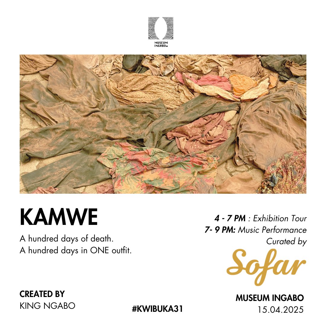 Kingabo_'s tweet photo. KAMWE EXHIBITION PROGRAM
4:00 PM – 7:00 PM
Exhibition Tour & Talk with the Artist
7:00 PM – 9:00 PM
Music Performance Curated by @sofarkigali
Pay your ticket!
Momo Code: 024242 | INGABO CORNER LTD
#KWIBUKA31
Location : @MuseumIngabo https://t.co/7VhTMxQ6KZ