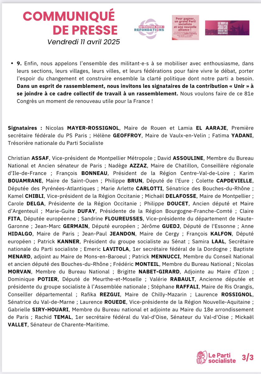 Congrès du Parti Socialiste, le rassemblement pour le changement a commencé.