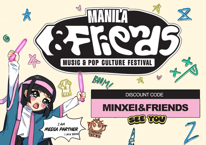 ✨Guess who's a media partner for @andfriendsfest ?
ME AAAAA
Cant wait to meet cool people there and see my favorite artists 
🎫Wanna come too? Use my code MINXEI&amp;FRIENDS for a ticket discount!

brb I'm going to pretend I'm not crying over how cool this is 🥹 #AndFriends2025 
