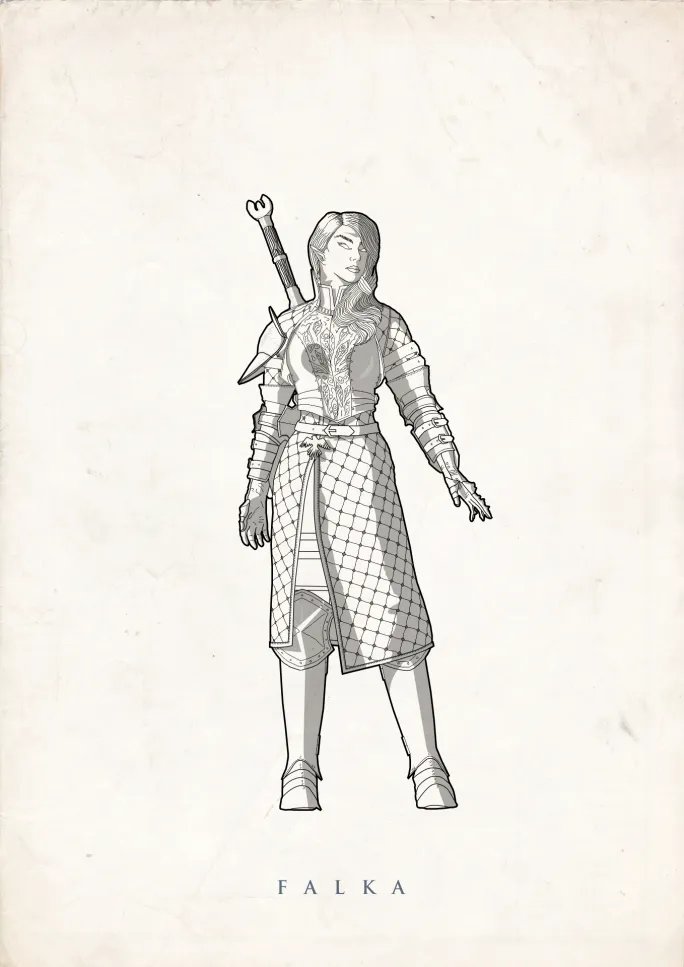 kozakowymods's tweet photo. Linear version of Falka. You can use it as a coloring page 😜#Skyrim #oc #falka #armor #drawing https://t.co/6QET56WWqJ