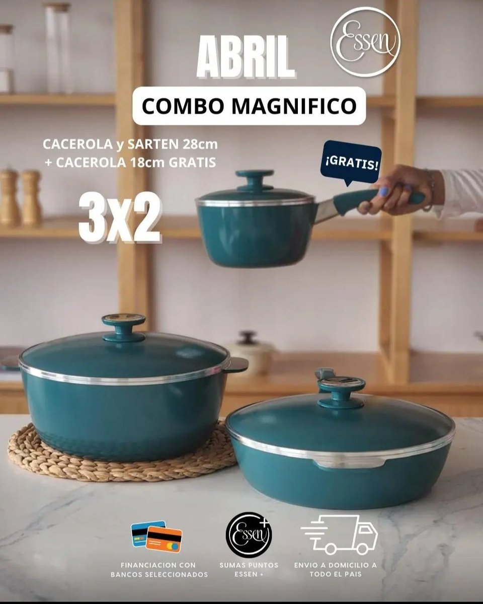 clauluniale2's tweet photo. Promo Especial de #hoy en todo #Essen con @bbva 🌟 Hasta el #domingo 

#Abril renovado en #Essen
#LINEAFUSION
#SETBOWL con tapa
#Fuenterecatangular 20%off
COMBAZO #cacerola28 + #sarten28 = #cacerola18 de regalo 🎁

Vení a ClauEssenDevoto
Envíos a todo el país 🚚
📲 1141473671 https://t.co/Wo8AwxBZtc