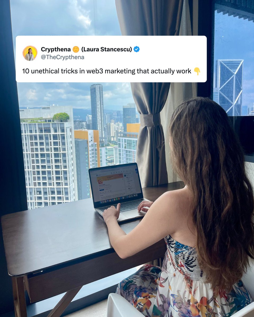 TheCrypthena's tweet photo. Marketing isn't always what it seems.

Most people won't admit their real tactics, but today, I'm pulling back the curtain.

Here are 10 unethical tricks in web3 marketing that actually work 👇
(Bookmark this post - you'll need it later) https://t.co/5XPK8Fz5ai