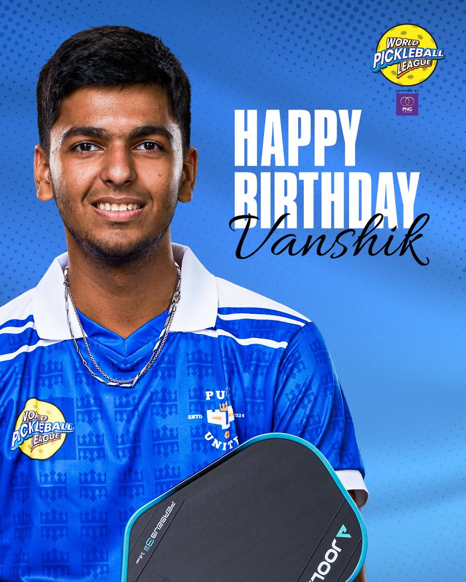 wpblofficial's tweet image. Another year to cast spells on the court, here&apos;s wishing our magician @VanshikKapadia a very happy birthday!

#WPBL #Pickleball #PickleSetGo
