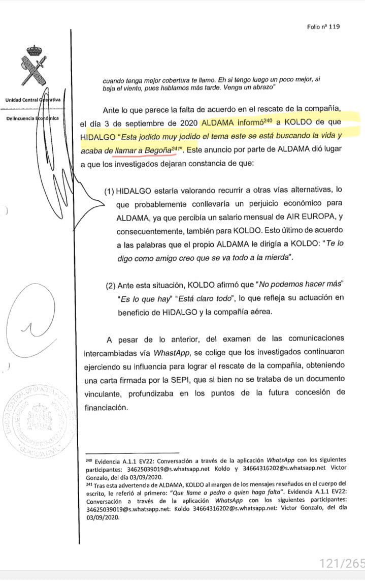 BOMBAZOOOOO🎯: El Presidente del Gobierno PEDRO SÁNCHEZ PROMOVIÓ con su esposa Begoña Gómez y AUTORIZÓ el RESCATE con fondos públicos de AIR EUROPA por 475 millones de euros durante la Pandemia 👇🧐

Así consta en el Informe de la 
<a href="/guardiacivil/">Guardia Civil</a> 👇

El Triunvirato de autorización