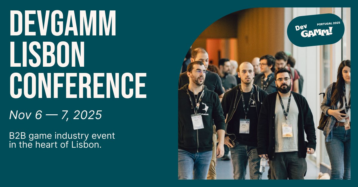 DevGAMM (@devgamm) on Twitter photo #DevGAMM is coming to Lisbon on November 6-7! 🇵🇹
For the third year, expect talks and workshops by global leaders, a massive game showcase, <a href="/MeetToMatch/">MeetToMatch</a>-powered networking, VIP experiences, parties, and more.
🎟️ Super Early Bird Tickets from €140: devgamm.com/portugal2025/l… #DevGAMM is coming to Lisbon on November 6-7! 🇵🇹
For the third year, expect talks and workshops by global leaders, a massive game showcase, <a href="/MeetToMatch/">MeetToMatch</a>-powered networking, VIP experiences, parties, and more.
🎟️ Super Early Bird Tickets from €140: devgamm.com/portugal2025/l…