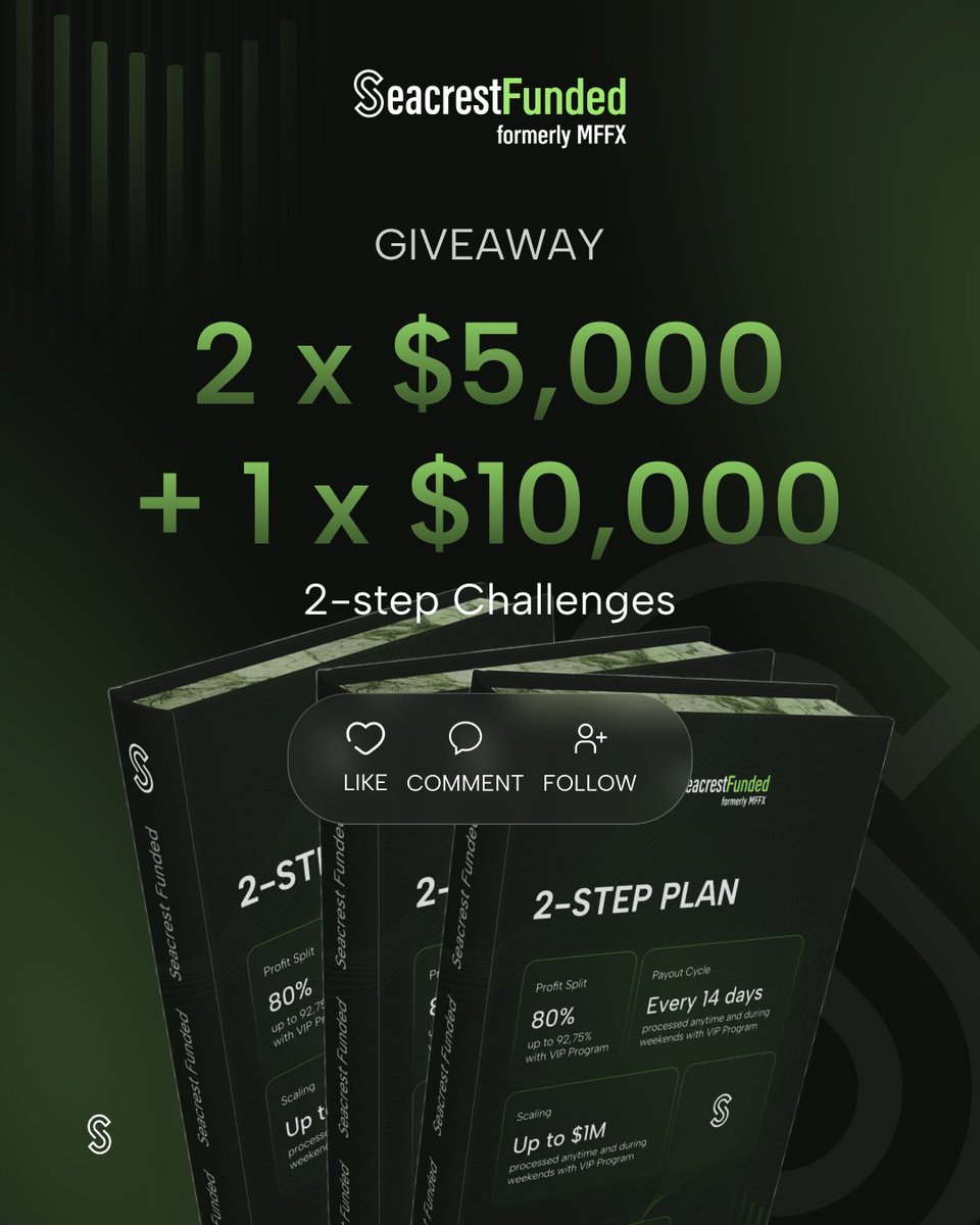 Trade Titan (@tinaishey) on Twitter photo 🎁 GIVEAWAY TIME
1 x $10,000 + 2 x $5000 challenge accounts 🎉
Rules:
🔸Follow <a href="/MattLeech/">Matt</a>, <a href="/seacrestfunded_/">Seacrest Funded</a>, <a href="/seacrestmarkets/">Seacrest Markets</a>, @myfundedfutures, <a href="/tinaishey/">Trade Titan</a>
🔸Retweet & Like this post
🔸Tag a friend
Winners in 72 hours! 🎁 GIVEAWAY TIME
1 x $10,000 + 2 x $5000 challenge accounts 🎉
Rules:
🔸Follow <a href="/MattLeech/">Matt</a>, <a href="/seacrestfunded_/">Seacrest Funded</a>, <a href="/seacrestmarkets/">Seacrest Markets</a>, @myfundedfutures, <a href="/tinaishey/">Trade Titan</a>
🔸Retweet & Like this post
🔸Tag a friend
Winners in 72 hours!
