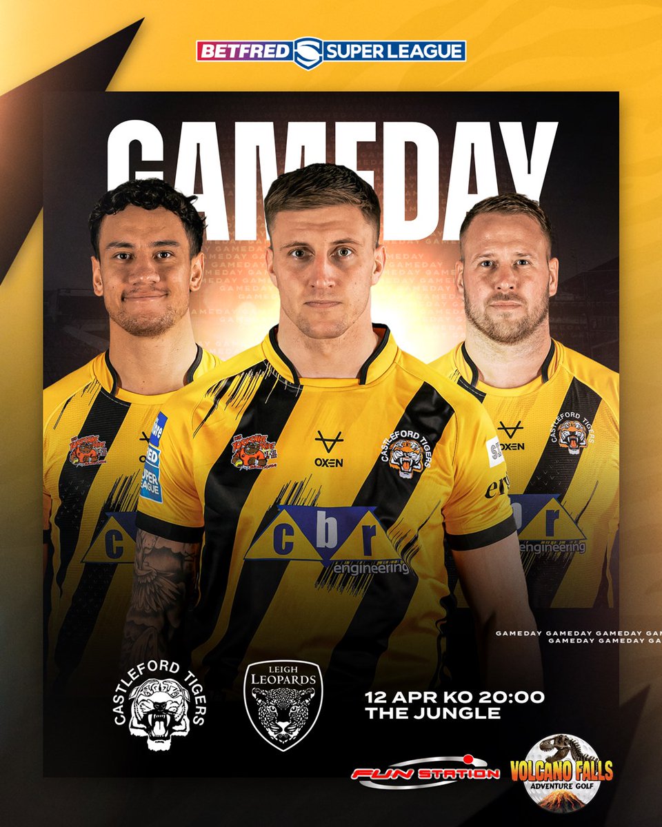 GAMEDAY 👊

The Tigers vs <a href="/LeighLeopardsRL/">Leigh Leopards</a> 🔥

🏟️ The Jungle
🏉 8pm Kick Off
🎫 tinyurl.com/yrhpha8b

#COYF 🐯