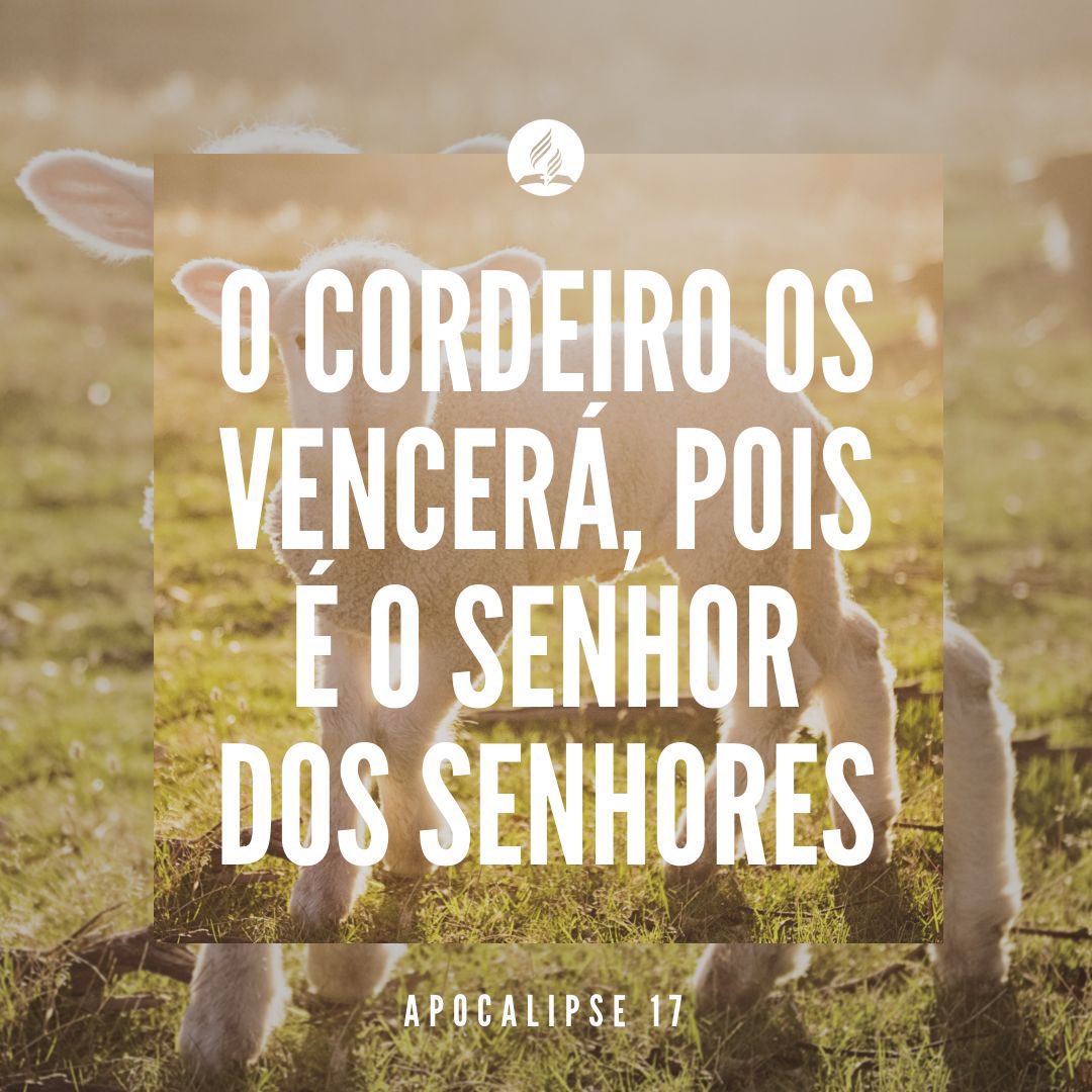 PrErzonA's tweet photo. #Ap17/ A vitória do Cordeiro nos motiva a perseverar. Sabemos que o sofrimento e a injustiça deste mundo têm um limite. No final, o Reino de Deus prevalecerá, e Seus filhos compartilharão da glória eterna. “Porque o Senhor Deus, é quem luta por vocês, como prometeu” (Js 23:10). https://t.co/Pycanh6oJ9