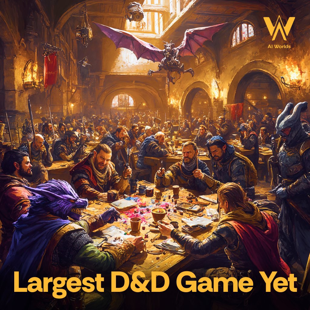 The largest #DnD game ever had 1,227 players. Insane, right?

Now imagine an AI-powered world that can handle THOUSANDS of adventurers at once…

No limits. No lag. No DM burnout. Just mayhem.

That’s the future. That’s #AI Worlds. 🔥