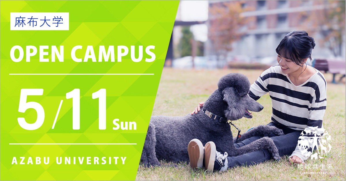 azabuuniv's tweet photo. オープンキャンパスの予約受付開始しました！
開催日���：5月11日（日）
今回は1日のみの開催ですので、特にお早めにお申し込みくださいね　#麻布大学に行こう

詳細はこちらから！
https://t.co/ggnwcIGvQc https://t.co/qtPR2tp19L