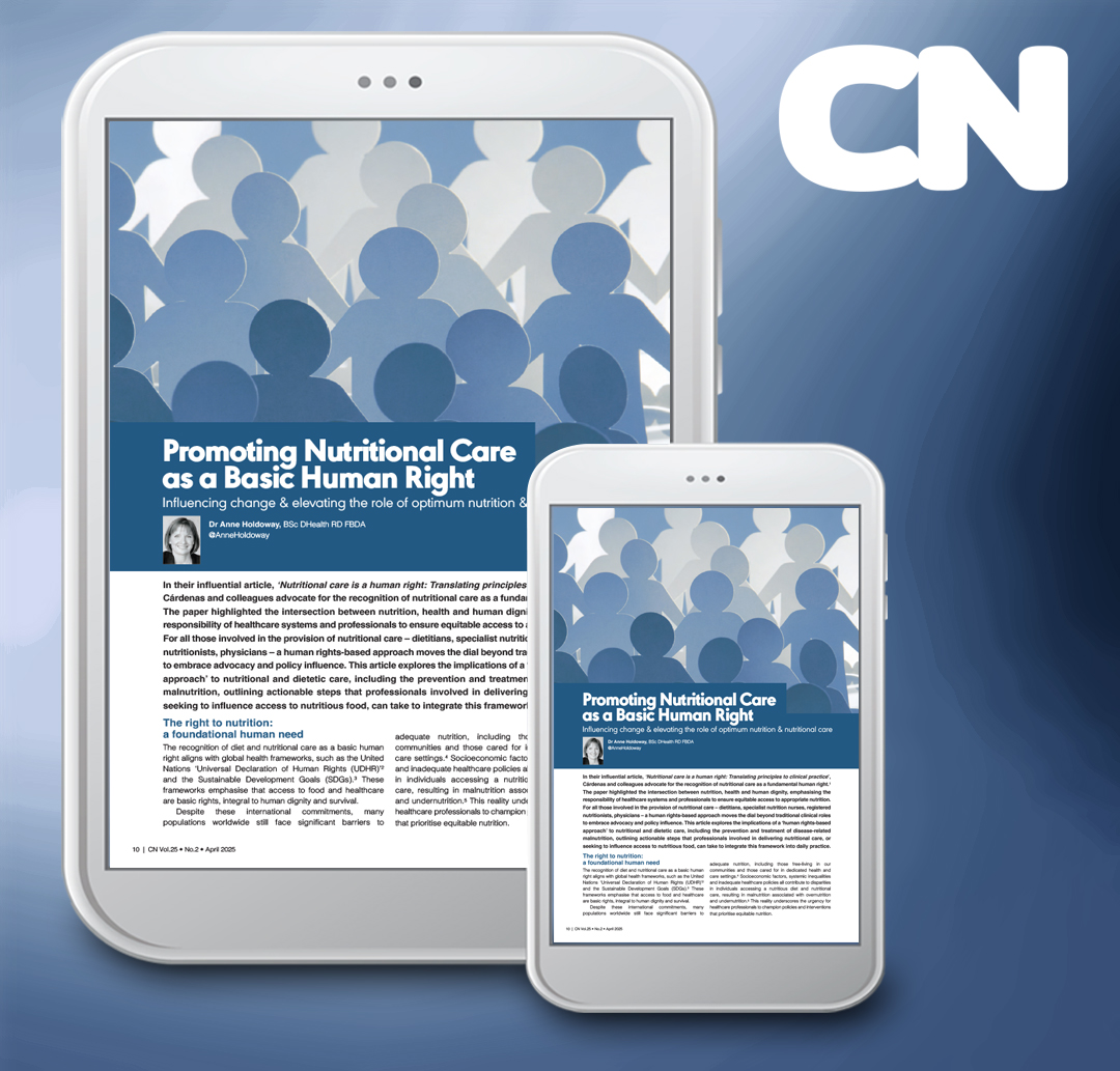 In April's Big Story, Dr Anne Holdoway, CN Editor, discusses a ‘human rights-based approach’ to nutritional and dietetic care, and how this approach can elevate the role of optimum nutrition and improve patients’ nutritional care📚

Subscribe &amp; read 👉nutrition2me.com/publication-su…