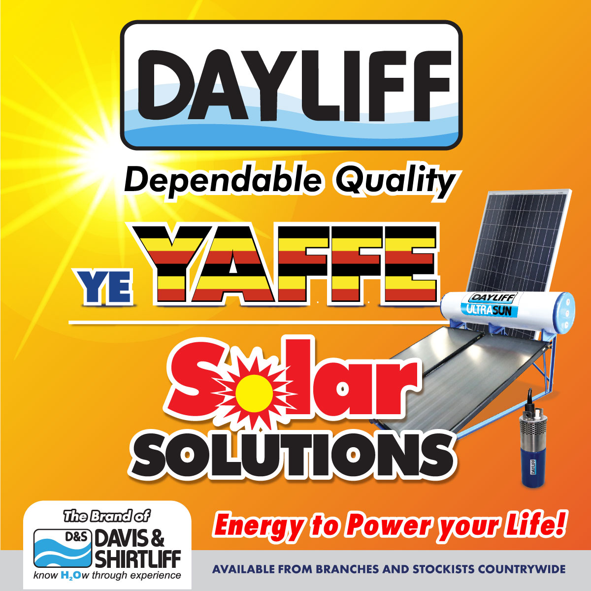 DayliffUG's tweet photo. Power up with #Dayliff Solar Solutions! Keep your lights, fridge, water &amp; devices running—no matter what!
✅ Backup power
✅ Solar pumping
✅ Heating &amp; cooling
✅ Reliable &amp; affordable
#YeYaffe #SolarPower 
🔗 Visit https://t.co/25bJXoIMUY for more. https://t.co/AI26osAYei