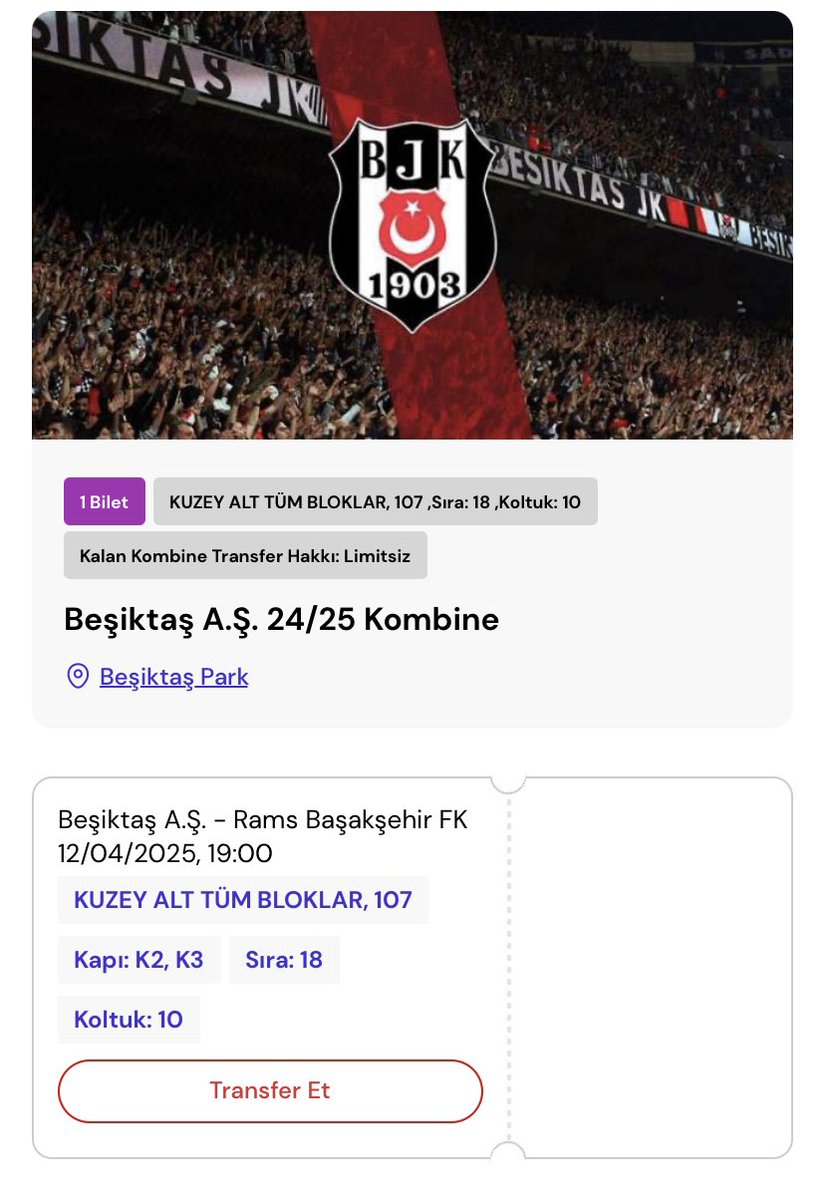 tyrion_1903's tweet photo. Beşiktaş-Başakşehir maçı için biletimi kura ile ücretsiz devredeceğim. 

Katılım şartları;

- Bu gönderiyi paylaşmak
- Bu hesabı takip etmek
- Bu gönderiye yanıt yazmak

Kura 24 saat sürecektir. 

#besiktas #biletarıyorum #biletdevir #öğrenci #ücretsiz https://t.co/5A1TWEKWKX