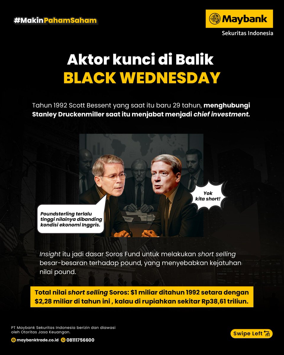 MaybankTradeID's tweet photo. Dibalik kebijakan tarif Trump ada Scott Bessent yang turut terlibat dalam kebijakan ini.

Kalau menurut Mayfriends, gebrakan apa lagi yang akan dilakukan Scott Bessent dan Donald Trump?

#MaybankSekuritas #MaybankTradeID #MakinPahamSaham #Investasi #InvestasiSaham #Donaldtrump https://t.co/KE69MMgRqQ