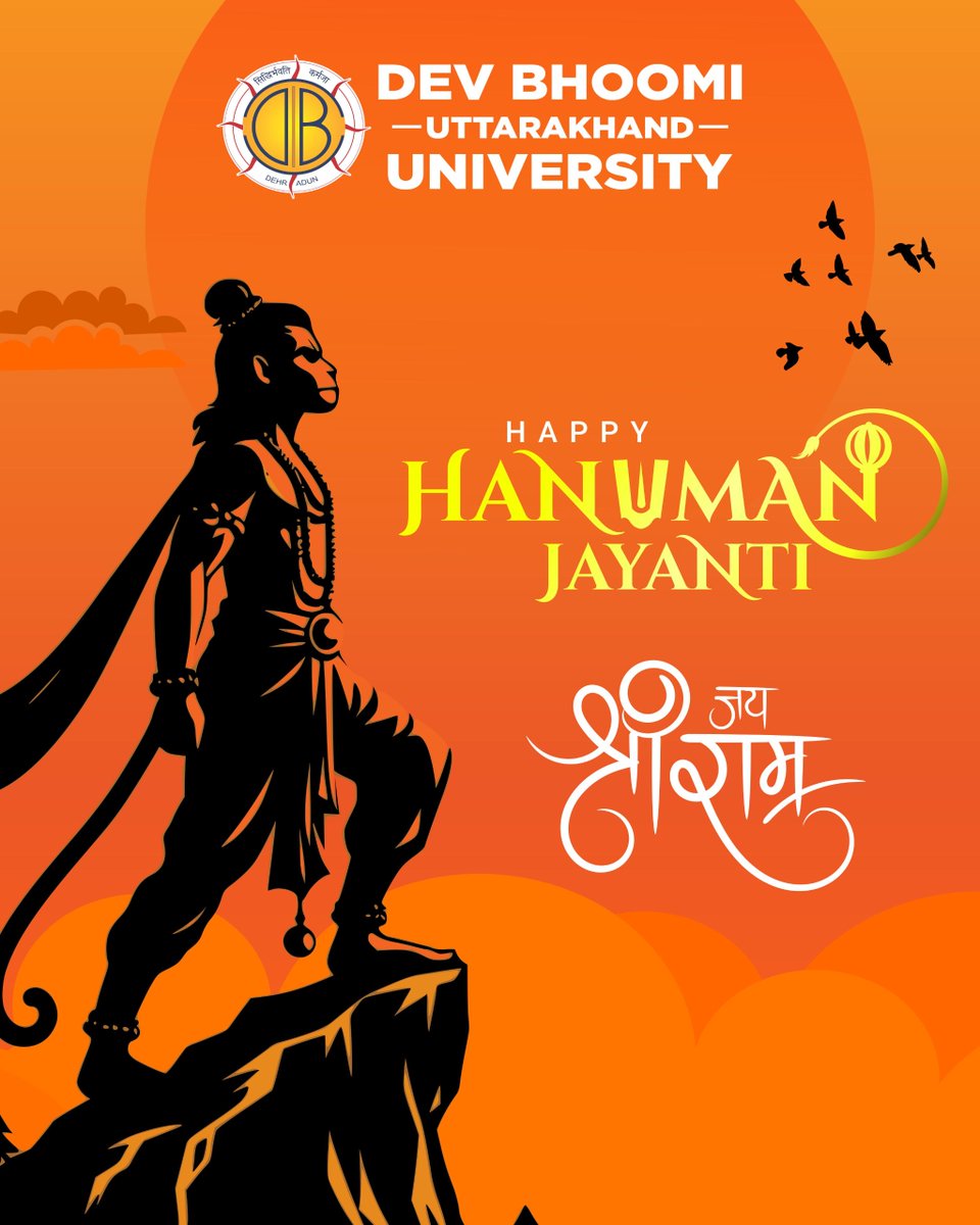 dbuu_dehradun's tweet photo. Wishing You All a Blessed Hanuman Jayanti!

On this auspicious day, Dev Bhoomi Uttarakhand University pays tribute to the symbol of strength, devotion, and courage — Lord Hanuman.

#HappyHanumanJayanti #HanumanJayanti2025 #JaiShriRam #DBUU #DevotionAndStrength #HanumanBlessings https://t.co/pMNSzU3EGJ