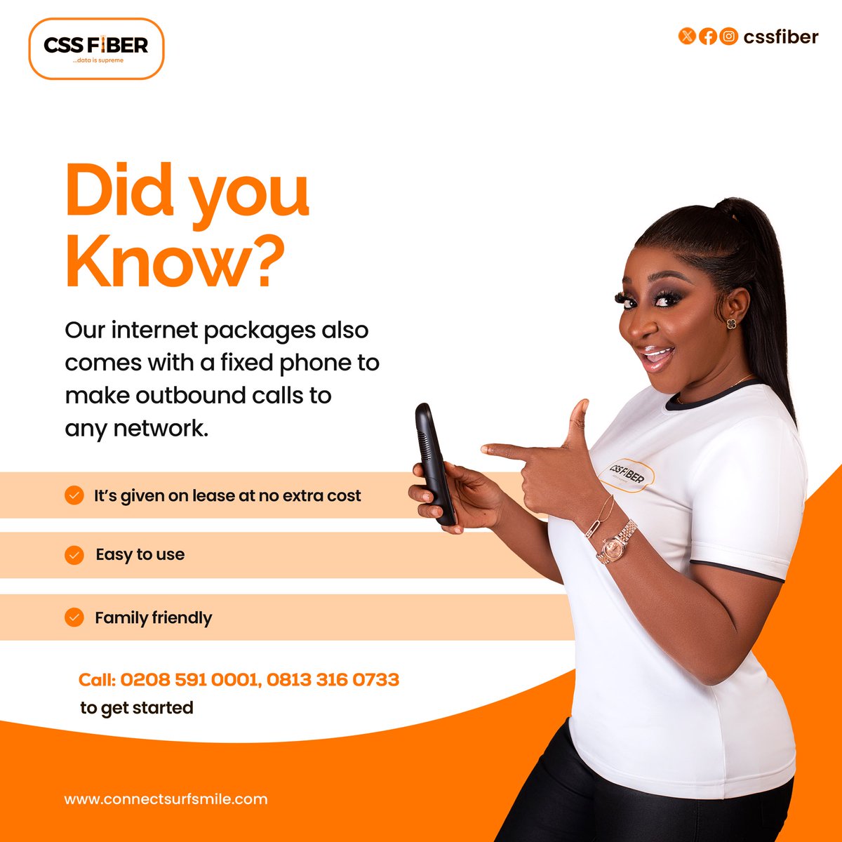 Cssfiber's tweet photo. Our internet packages comes with a fixed phone to call all networks which is very easy to use and family friendly 🥳🥳🥳… Imagine having these advantages just by getting connected 🤩🤩..
.
Send a dm for further enquiries 💃🏾💃🏾.
.
.
#internetserviceproviderinuyo #cssfiber https://t.co/23MKhFYrwe