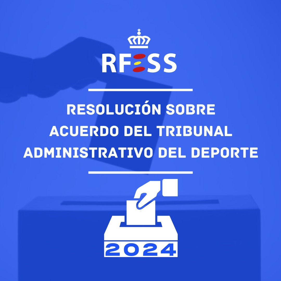 #ProcesoElectoralRFESS2024 🗳️ Publicada resolución sobre el acuerdo del 𝗧𝗿𝗶𝗯𝘂𝗻𝗮𝗹 𝗔𝗱𝗺𝗶𝗻𝗶𝘀𝘁𝗿𝗮𝘁𝗶𝘃𝗼 𝗱𝗲𝗹 𝗗𝗲𝗽𝗼𝗿𝘁𝗲 relativo al Expediente 108/2025 📋

➡️ Acceso desde: rfess.es/proceso-electo… 🌐

#salvamentoysocorrismo
