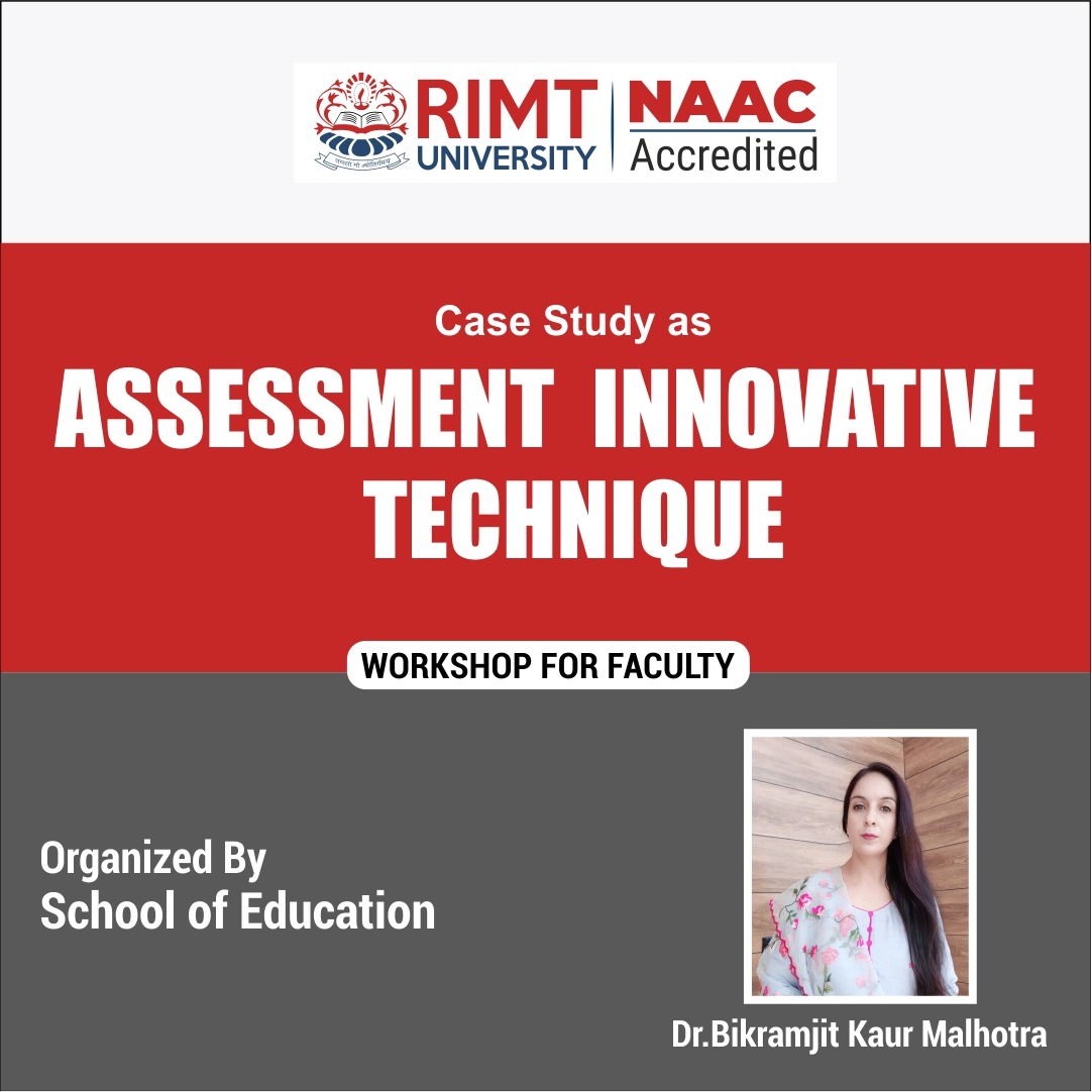RimtUniversity's tweet image. Workshop on “Case Study as an Innovative Assessment Method” held at RIMT School of Education, led by Dr. Bikramjit Kaur Malhotra. Focused on boosting problem-solving, critical thinking &amp;amp; real-world application for B.Ed &amp;amp; M.Ed students. 
#RIMTUniversity #CaseStudyMethod #BEd #MEd