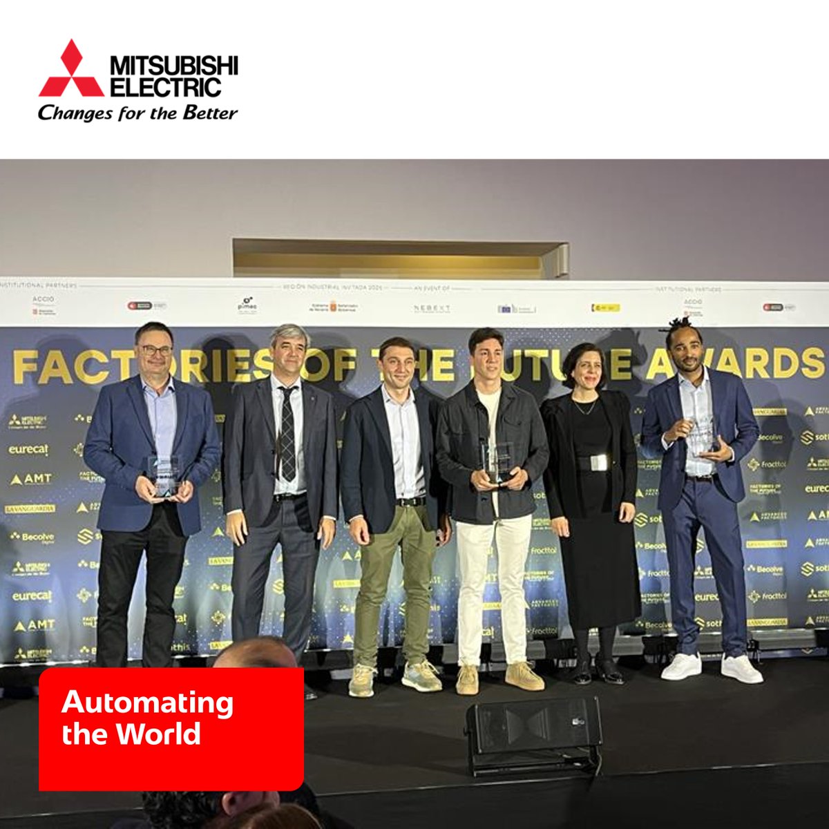 Un año más, <a href="/AdvanFactories/">Advanced Factories</a> ha reconocido a las empresas con proyectos innovadores en los Factories of the Future Awards 2025.🏆
¡El Premio Mitsubishi Electric a la #Startup más disruptiva en el ámbito industrial fue para #URAPHEX!
#MitsubishiElectric #AF2025