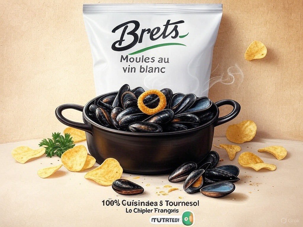 SitgesFranck's tweet photo. Seriez-vous partants pour des Chips Brets saveur « Moules au vin blanc » ? Avec un petit verre de muscadet , pour moi ce serait l’apéro idéal ! 😃👍 #Brets https://t.co/tBbXMp4dXD
