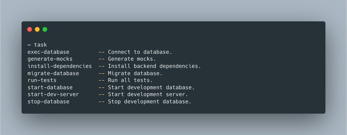 mccricardo's tweet image. As much as possible, I try to automate repetitive and (especially) error-prone tasks I do regularly.

Recently, I&apos;ve been exploring Task (taskfile.dev) and I really like it.