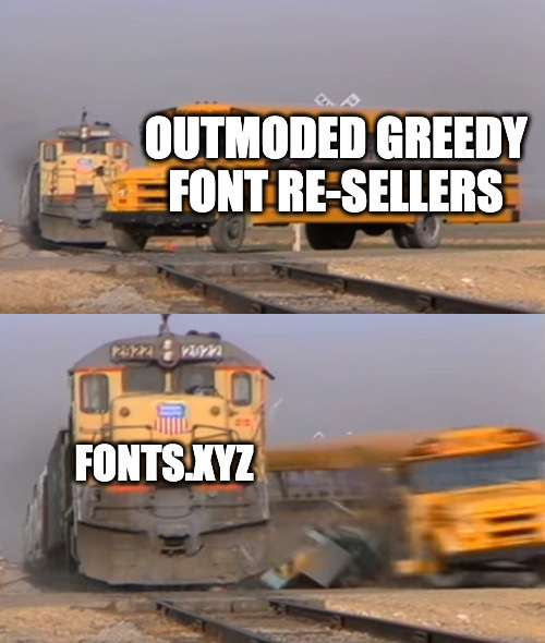 Imagine...

🦁 A font platform where creators receive the lion's share (80%).

👷 A zero-code &lt;foundry builder&gt; to stylishly present and sell your own work, non-exclusively.

🎂 A solidarity % where ALL active participants benefit.

🍎 A place that supports student needs.

📝 A