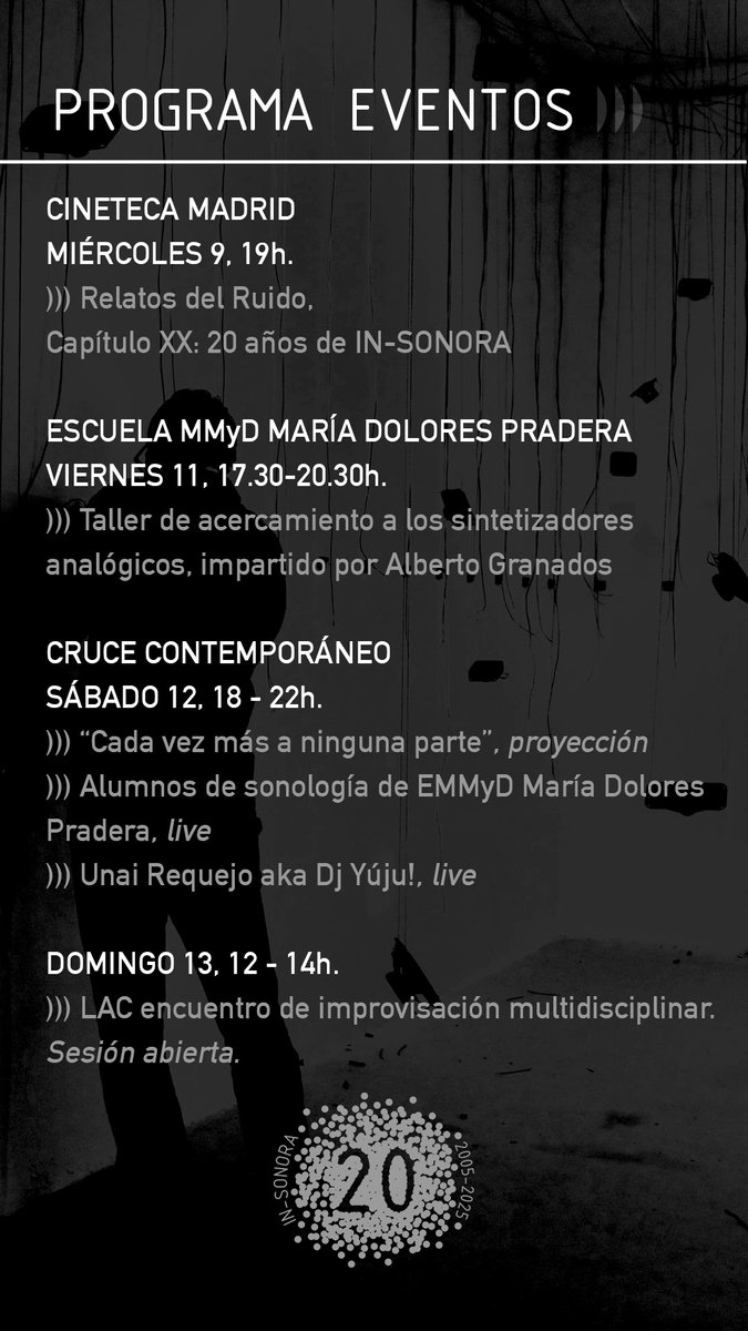 Hoy estaremos en la Escuela Municipal de Música y Danza María Dolores Pradera con el Taller de Acercamiento a los Sintetizadores Analógicos, impartido por Alberto Granados. Como era de esperar está ya completo 👏¡lo vamos a disfrutar!.
Estad atentxs haremos más con la escuela.