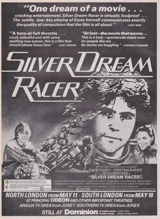 wilsongullis's tweet photo. Forty-five years ago today, Silver Dream Racer took to the track at the Dominion Tottenham Court Road... #SilverDreamRacer #1980s #1980smovies #film #films #DavidWickes #DavidEssex #CristinaRaines #BeauBridges #ClarkePeters #HarryHCorbett #DianeKeen https://t.co/wkOS9cBXll