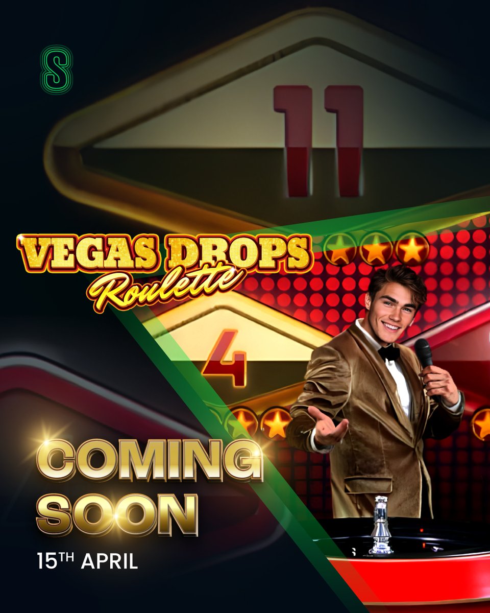 StakelogicLive's tweet photo. The glamour of Vegas, the excitement of Roulette and the innovation of Stakelogic 

📅 Vegas Drops Roulette Launching 15th April

+ 18 | https://t.co/Zz5XHZufoG https://t.co/nO5grMVdFs