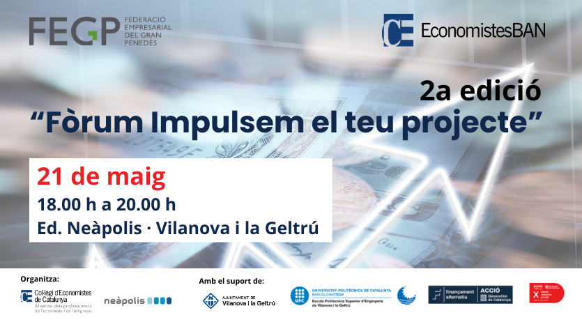 🎯 2a edició del Fòrum “Impulsem el teu projecte”
📍 21 de maig de 2025, de 18:00 a 20:00 h - Auditori de Neàpolis, Vilanova i la Geltrú

🟡 Més informació i inscripcions: bit.ly/ForumImpulseme…

Ens veiem el 21 de maig 🚀