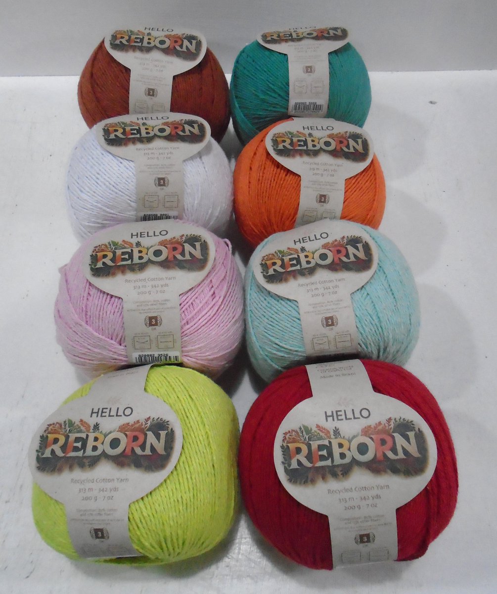MaDHM3's tweet photo. New recycled cotton yarn now in stock.  Hello Reborn DK is 85% cotton, 15% other fibres, and is £5.90 for 200g.
#knitting #crochet #derbyshire #belper https://t.co/9YSpdewsgc