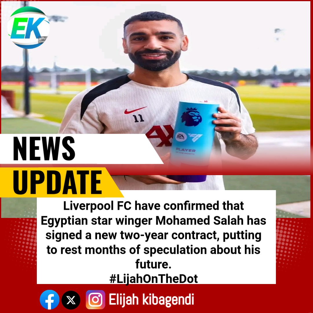 Liverpool FC have confirmed that Egyptian star winger Mohamed Salah has signed a new two-year contract, putting to rest months of speculation about his future.
#LijahOnTheDot
