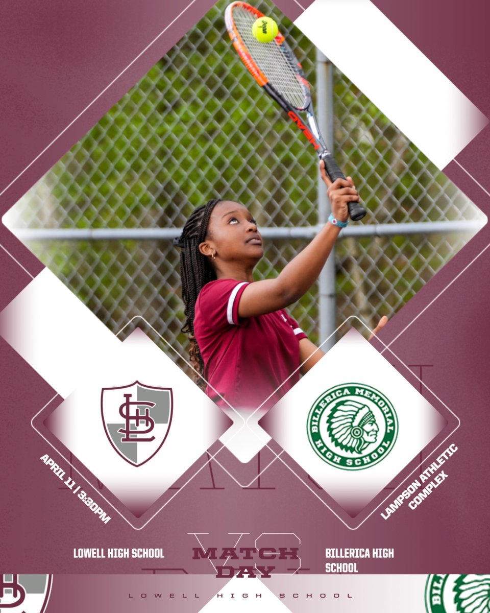 _LHSAthletics's tweet image. Lowell High School Girls Tennis plays today at Lampson Athletic Complex against Billerica High School @ 3:30 PM! #GOLOWELL #REDRAIDER