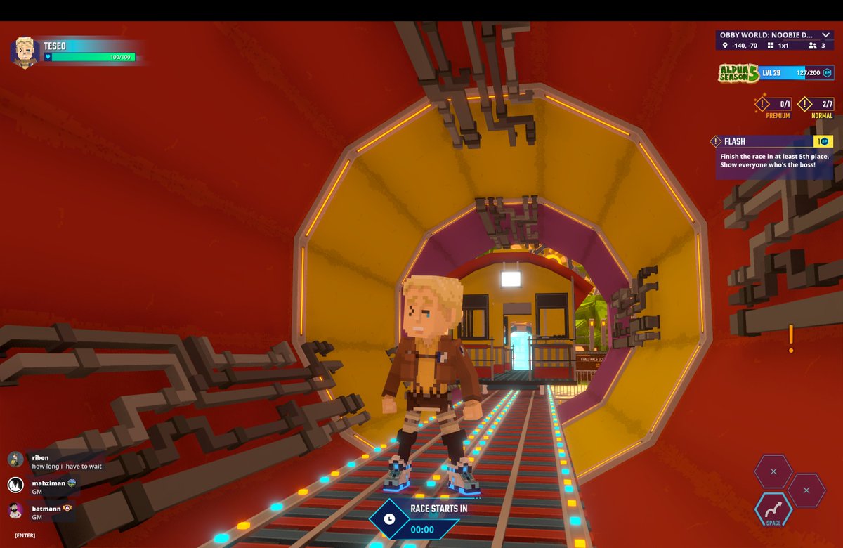 Teseo999's tweet photo. Who wants to race me in Obby World? @TheSandboxGame 🏃‍♂️💨 🏁 https://t.co/VLuiymZKF6 #AlphaSeason5 https://t.co/h5AqjnFTGJ