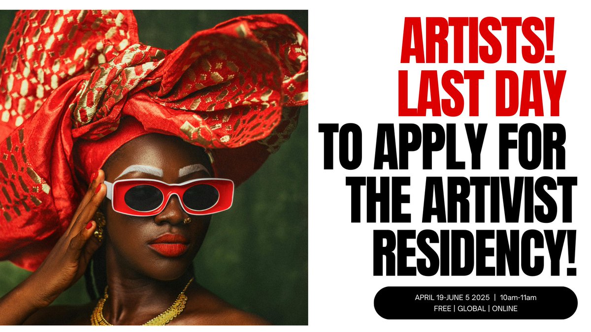 lisarussellfilm's tweet photo. ๐ขLAST DAY TO APPLY FOR THE #ARTIVIST RESIDENCY!
Please help share with your eco artists and climate storytellers! FREE, ONLINE, ARTIST-LED and GLOBAL!
#art #artivism #creativeeconomy #artistled
More info here: https://t.co/6zMWQ6v3ft https://t.co/DKNv6h2s9L