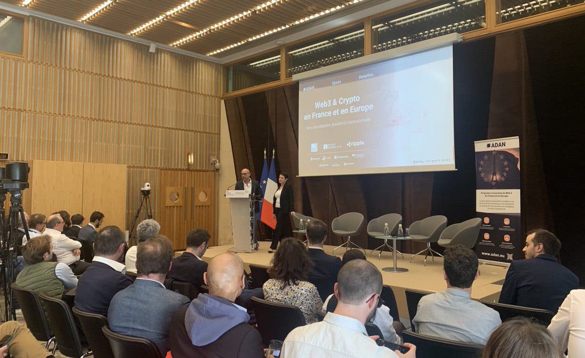 AmisMasMathieu's tweet photo. Suite @signalweek, #Bercy. Participation séance restitution étude annuelle @adan_asso sur #Web3,cryptos,@Bitcoin. Avec #LaurentOvion pdt. Déjà 10% des Français ont des cryptos. Vers adoption plus large, durable et institutionnelle en 2025 en #France et #Europe, vue actualité. https://t.co/dGIHsVDpSr