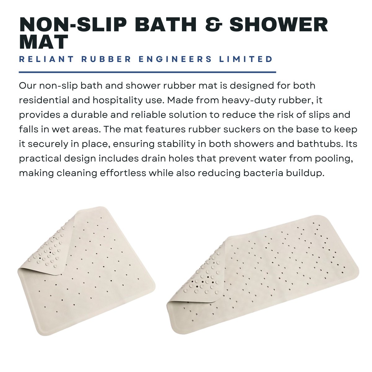 Tired of slips in the bathroom? Our non-slip bath and shower mats offer the perfect combination of safety, comfort, and style. 🚿 Explore our range and upgrade your bathroom today! 🛁

📌 reliantrubber.co.uk/rubber-bathroo…

#HomeSafety #BathroomEssentials #rubbermatting #mats #nonslip