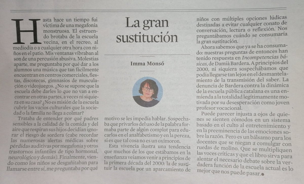 Moltes gràcies, Imma Monsó.