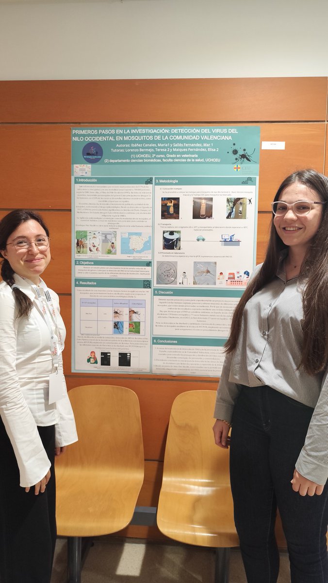 Virología Molecular UCH CEU (@virologiauchceu) on Twitter photo Las alumnas de 2º curso de Veterinaria de <a href="/uchceu/">Universidad CEU UCH</a> Mar Sallés y María Ibáñez han defendido estos días su póster sobre #westnilevirus durante el 21º Congreso Internacional de Estudiantes UCHCEU
¡Enhorabuena chicas, gran trabajo!
<a href="/CienciaUCHCEU/">Ciencia CEU UCH</a> #virus #virology #research #vet Las alumnas de 2º curso de Veterinaria de <a href="/uchceu/">Universidad CEU UCH</a> Mar Sallés y María Ibáñez han defendido estos días su póster sobre #westnilevirus durante el 21º Congreso Internacional de Estudiantes UCHCEU
¡Enhorabuena chicas, gran trabajo!
<a href="/CienciaUCHCEU/">Ciencia CEU UCH</a> #virus #virology #research #vet