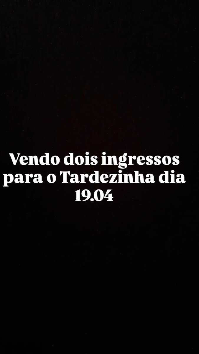 DomPatoneRj021's tweet photo. Vendo dois ingressos Pista para o Tardezinha dia 19.04 no Engenhão https://t.co/RJBIwnYBrL