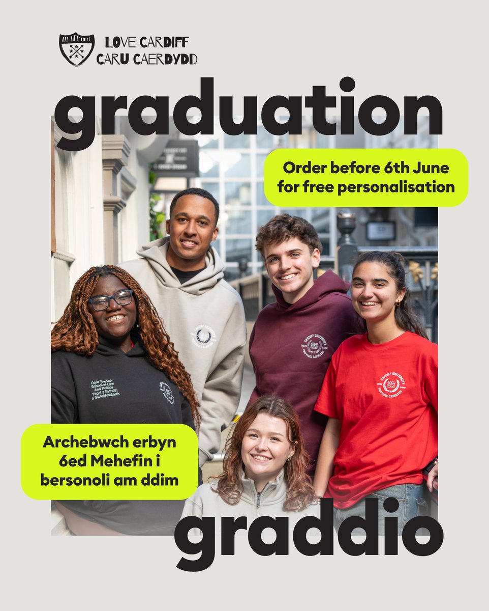 Say shwmae to the✨official✨ Class of 2025 grad merch collection!

Yes! Our incredible personalised range just dropped👇
shop.cardiffstudents.com/pages/graduati…