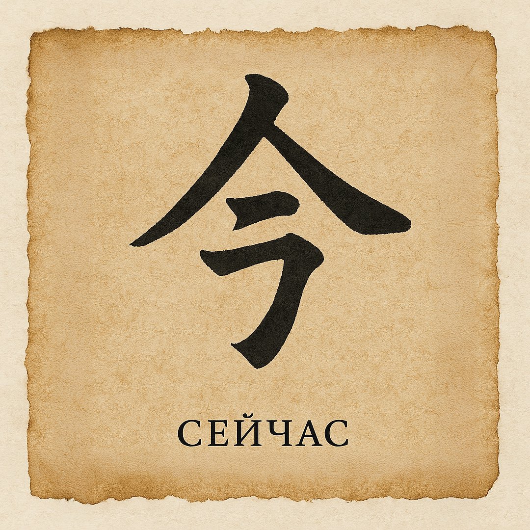 Япония не перестает удивлять своей глубиной.

Иероглиф 今 (има) означает «СЕЙЧАС» — очень напоминает с крышей.

Как будто язык подсказывает: быть в моменте — это вернуться домой, к себе.

Мудрость, зашифрованная в каждом штрихе.