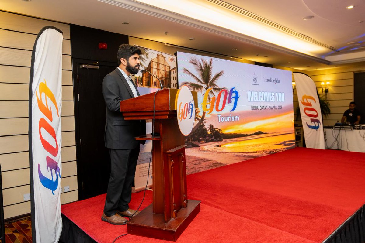 TourismGoa's tweet photo. Goa’s vibrant tourism offerings were prominently showcased at the #GoaRoadshow in #Qatar, which saw the presence of HE Vipul, Ambassador of India to Qatar, along with the Goa tourism delegation. The delegation included Mr. Kuldeep Arolkar, Managing Director, GTDC and OSD to the Hon’ble Tourism Minister, Mr. Shawn Mendes, Mr. Kundan Naik, Deputy General Manager, GTDC, and TTAG President Mr. Jack Sukhija. MD, GTDC Mr. Kuldeep Arolkar delivered an insightful presentation focusing on Goa’s sustainable tourism practices, infrastructure development, and the vision for integrating #RegenerativeTourism to offer enriching experiences. The event also emphasized Goa's emerging role as a year-round destination, with a focus on eco-tourism, cultural heritage, and wellness.
@RohanKhaunte @sanjeevahuja007