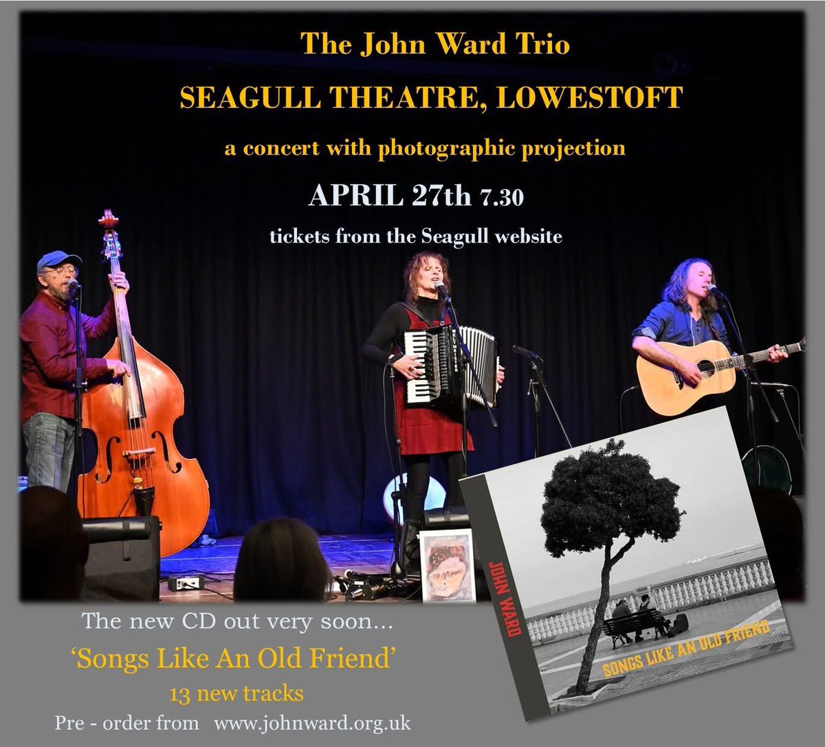 JohnWardMusic's tweet photo. Seagull Theatre, Lowestoft April 27th plus a new album is imminent. 
#folkmusicuk #acousticmusic #suffolkmusic #lowestoft #songslikeanoldfriend #suffolkarts https://t.co/6sxgcpjQfR