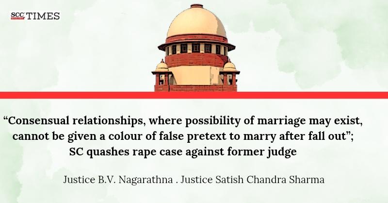 scconline_'s tweet photo. "Consensual relationships, where possibility of marriage may exist, cannot be given a colour of false pretext to marry after fall out"; SC quashes rape case against former judge
#SupremeCourt #consent #CriminalCase #formerjudge #legalProceedings #rapecharge #scconline #SCC