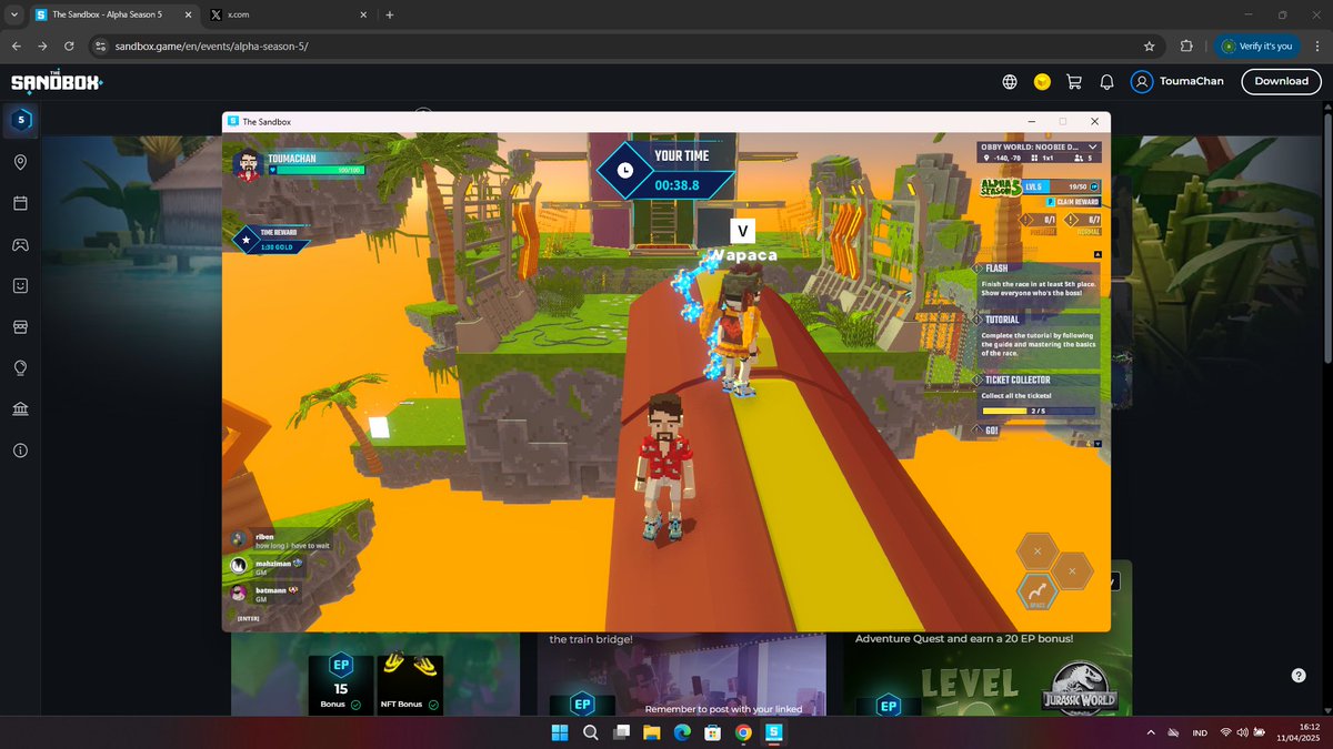 Who wants to race me in Obby World? <a href="/TheSandboxGame/">The Sandbox</a> 🏃‍♂️💨 🏁 tsbga.me/TheSandbox #AlphaSeason5 
The Train Bridge